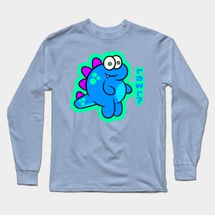 Blue Dinosaur Rawr Long Sleeve T-Shirt